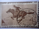 Sellos de America - Estados Unidos -  Pony Express 1860-1960- United States Postage