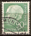 Stamps Germany -  Prof. Dr. Theodor Heuss (1884-1963), primer presidente alemán.