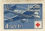 Stamps Europe - Finland -  Cruz roja- Avión sanitario