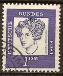 Stamps Germany -  Annette von Droste-Hulshoff (1797-1848),poeta.