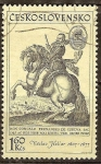 Stamps Czechoslovakia -  Grabado ecuestre de Gonzalo Fernández de Córdoba por Wenceslao Hollar .