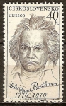 Stamps Czechoslovakia -  Aniv de personalidades del mundo - UNESCO (Ludwig van Beethoven 1770-1970).