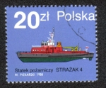 Stamps Poland -  Nave de Bomberos 4