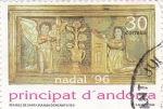 Sellos del Mundo : Europe : Andorra : NADAL-96 retáule de Santa Eulália D'Encamp