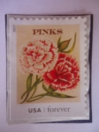 Stamps United States -  FLORES- Pinks.