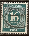 Stamps Germany -  Numeral/Zonas estadounidenses, británicos y rusos.