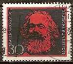 Stamps Germany -  150a Aniv nacimiento de Karl Marx.