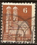 Stamps Germany -  Frauenkirche, Munich.Zona de Ocupación estadounidenses, británicos.