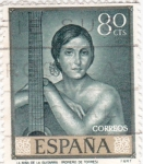 Sellos de Europa - Espaa -  LA NIÑA DE LA GUITARRA (Romero de Torres)  (13)