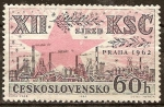 Stamps Czechoslovakia -  12 º Congreso del Partido Comunista Checa.