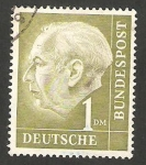 Stamps Germany -  72 - Presidente Thedore Heuss