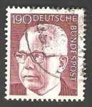 Stamps Germany -  516 H - Presidente G. Heinemann