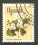 Stamps Uganda -  Flor cordia abyssinica