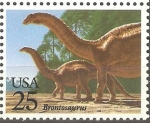 Sellos de America - Estados Unidos -  ANIMALES  PREHISTÒRICOS.  BRONTOSAURUS.