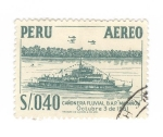 Stamps Peru -  Cañonera fluvial BAP Marañon. 3 de octubre 1951