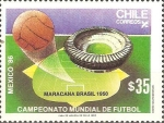 Sellos de America - Chile -  CAMPEONATO  MUNDIAL  DE  FUTBOL  MÈXICO  ’86.  ESTADIO  MARACANÀ.  BRAZIL,  1950