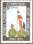 Stamps Dominican Republic -  50th  BOYS  SCOUTS.  JÒVENES  EXPLORADORES  Y  BANDERA  NACIONAL.