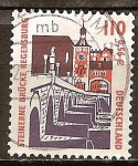 Stamps Germany -  Puente de piedra en Regensburg.