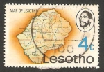 Sellos de Africa - Lesotho -  303 - Mapa de Lesotho