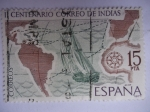 Stamps Spain -  II Centenario Correo de India