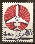 Stamps Czechoslovakia -  Año Mundial de las Comunicaciones y el 60 Aniv de checoslovacos Airlines.