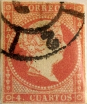 Stamps Europe - Spain -  4 cuartos 1856-59