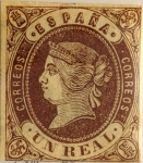 Stamps Spain -  1 real 1862