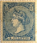 Stamps Spain -  4 cuartos 1866