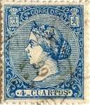 Stamps Spain -  4 cuartos 1866