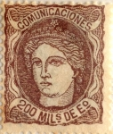 Stamps Spain -  200 milésimos de escudo 1870