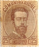 Stamps Spain -  25 céntimos 1872-73