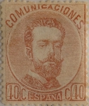 Stamps Spain -  40 céntimos 1872-73