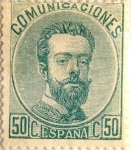 Stamps Spain -  50 céntimos 1872-73