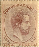 Stamps Spain -  1 peseta 1872-73