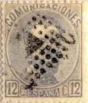 Stamps Spain -  12 céntimos 1872-73