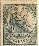 Sellos de Europa - Espaa -  20 céntimos 1874