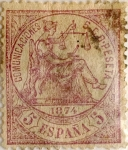 Sellos de Europa - Espaa -  5 céntimos 1874