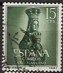 Sellos del Mundo : Europa : Espaa : ESPAÑA SEGUNDO CENTENARIO USD Nº 1133 (0) 15C VERDE OSCURO AÑO MARIANO