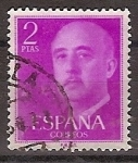 Sellos del Mundo : Europa : Espaa : ESPAÑA SEGUNDO CENTENARIO USD Nº 1158 (0) 2P PURPURA FRANCO.