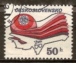 Stamps Czechoslovakia -  Año Mundial de las Comunicaciones y el 60 Aniv de checoslovacos Airlines.