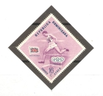 Stamps Dominican Republic -  CAMPEONES  OLÌMPICOS  Y  BANDERAS.  CHRIS  BRASHER,  INGLATERRA.