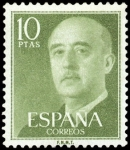 Sellos del Mundo : Europa : Espaa : ESPAÑA SEGUNDO CENTENARIO NUEV Nº 1163 ** 10P VDE AMARILLO FRANCO.