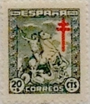 Stamps Spain -  20 céntimos + 5 céntimos 1944