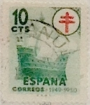 Stamps Spain -  10 céntimos 1949