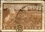 Stamps Argentina -  Intercambio 0,20 usd 1 peso 1954