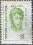 Stamps Argentina -  Intercambio 0,20 usd 6 pesos 1974