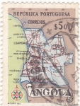 Sellos de Africa - Angola -  Mapa de Angola