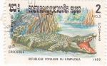 Stamps Cambodia -  Cocodrilo