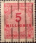 Stamps Germany -  Intercambio nxrl 1,10 usd 5000000 mark 1923