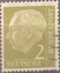 Stamps Germany -  Intercambio ma3s 0,20 usd 2 pf 1954